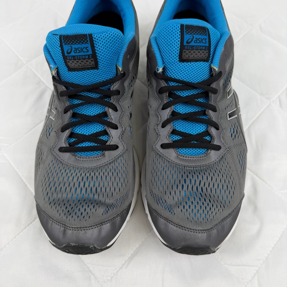 ASICS Gel Storm 2 Mens 15 Gray Blue Running Shoes Athletic Sneakers T429N - Picture 10 of 16